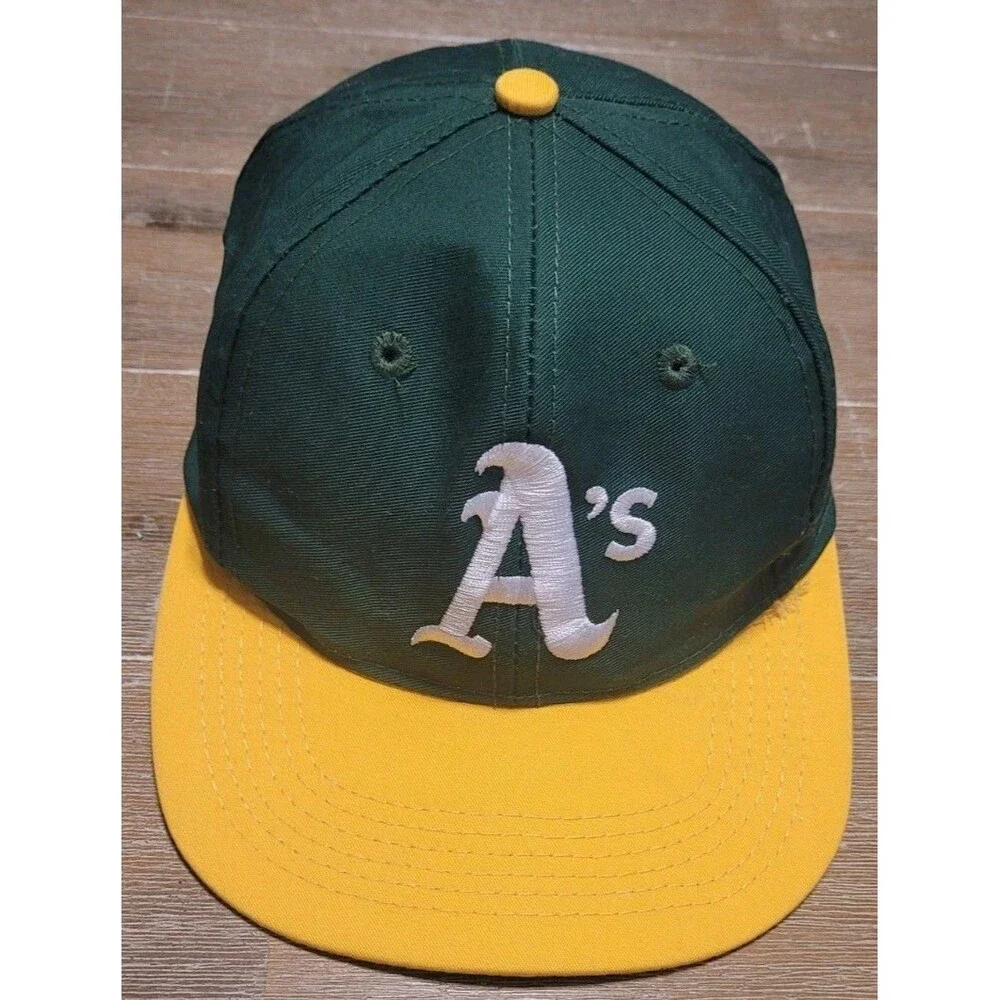 VINTAGE Oakland Athletics A’s Eds West Pro Youth Snapback Hat Cap Snapback Green